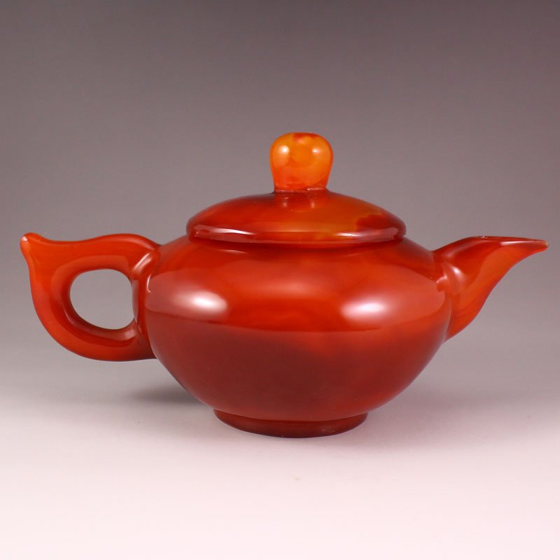 Beautiful Chinese Natural Red Agate Teapot (1 of 7)