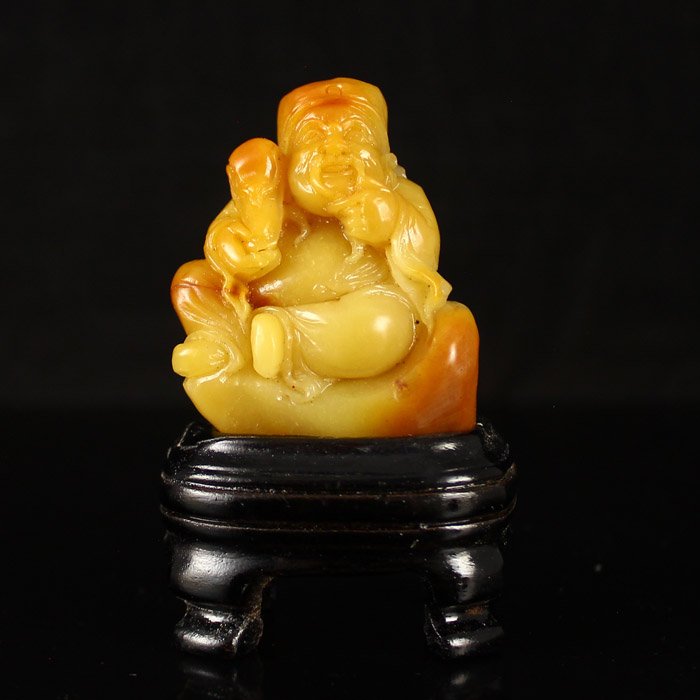 Chinese Shoushan Stone Statue - Fortune Taoism Deity (1 of 6)
