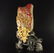 Chinese Natural Chicken Blood Stone Statue w Flower - 2