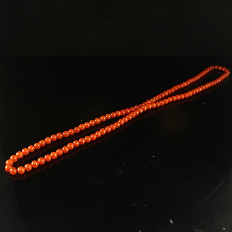 Beautiful Color Chinese Nanhong Agate Beads Necklace (1 of 6)