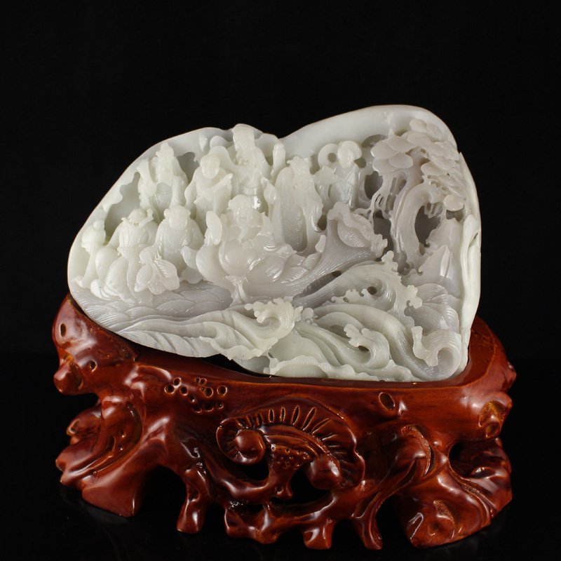 Chinese Hetian Jade Statue - Eight Taoism Deity (1 of 6)