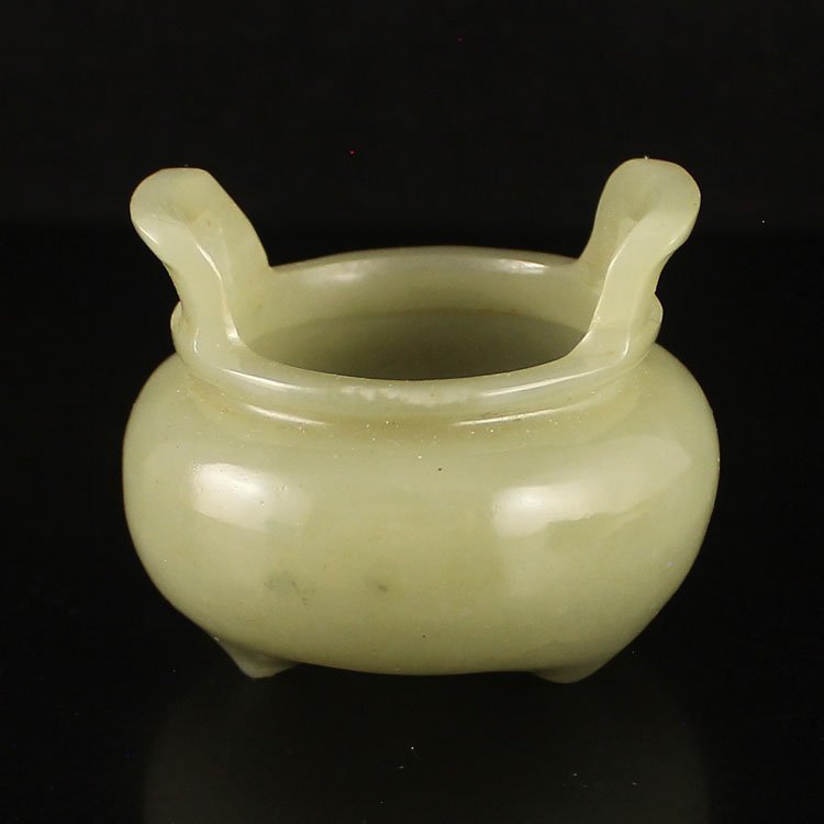 Hand Carved Chinese Natural Hetian Jade Incense Burner (1 of 5)