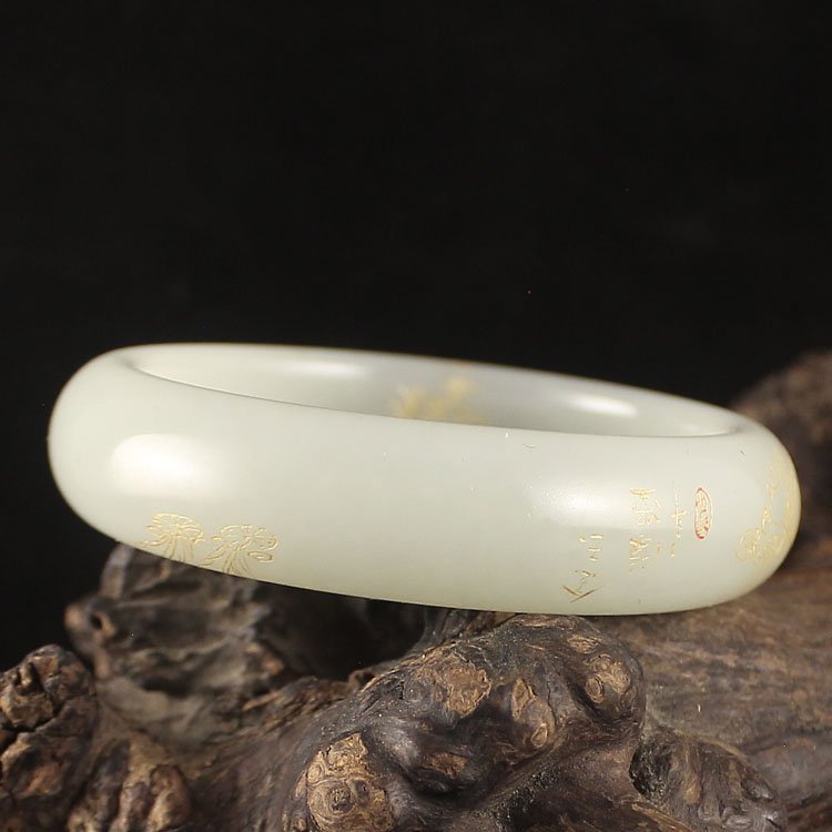 Inside Diameter 57 mm Chinese Hetian Jade Bracelet (1 of 8)