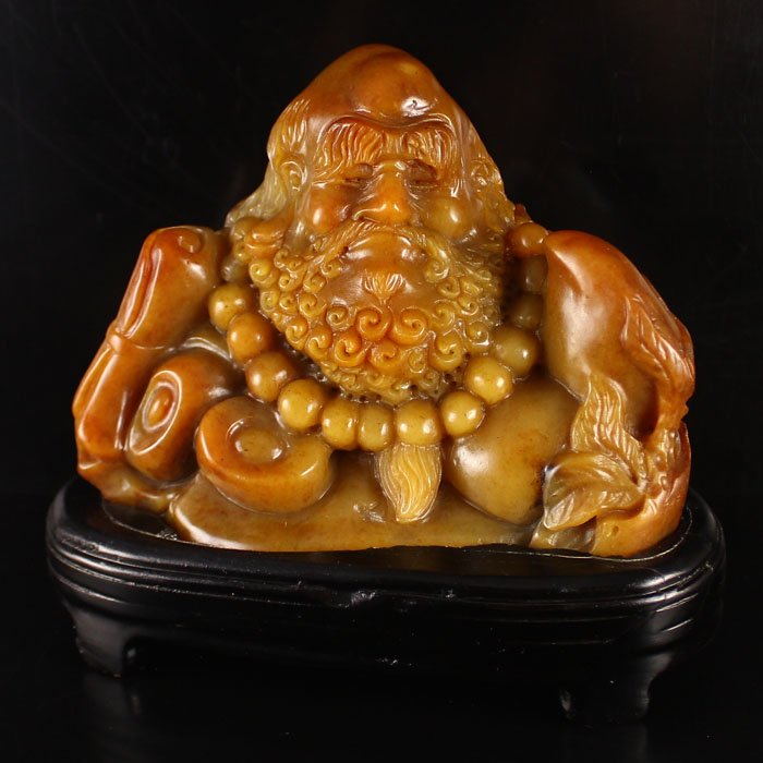 Chinese Natural Shoushan Stone Statue - Dharma: Chinese Natural Shoushan Stone Statue - DharmaDimension: 93*118*60 (mm) 3.66*4.65*2.36 (in) Weight 1.19 lbs/540 g Tips about Shoushan Stone Chinese Fujian Shoushan stone is one of four Chinese traditi