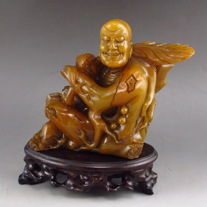 Chinese Natural Shoushan Stone Statue - Arhat: Chinese Natural Shoushan Stone Statue - ArhatDimension: 147*73*115(mm) 5.79*2.87*4.53(in) Weight 2.54 lbs/1150 g Tips about Shoushan Stone Chinese Fujian Shoushan stone is one of four Chinese traditio