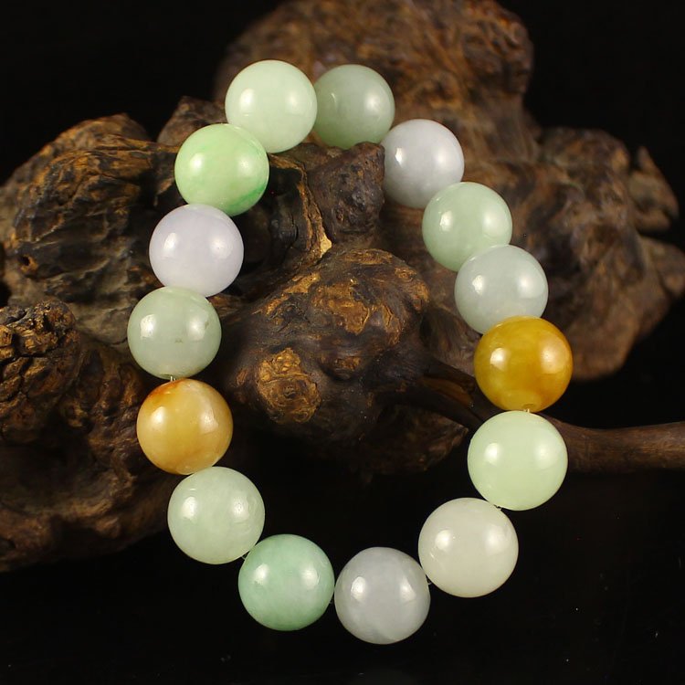 Beautiful Hand Carved Natural Jadeite Beads Bracelet (1 of 6)