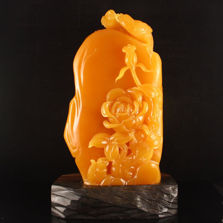 Superb Indonesia Jin Tian Huang Statue - Flowers Birds (1 of 9)