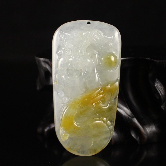 Hand Carved Natural Jadeite Pendant - Arhat (1 of 6)