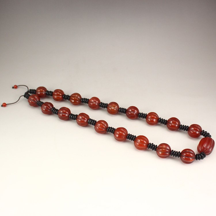 Vintage Chinese Natural Agate Beads Necklace (1 of 7)