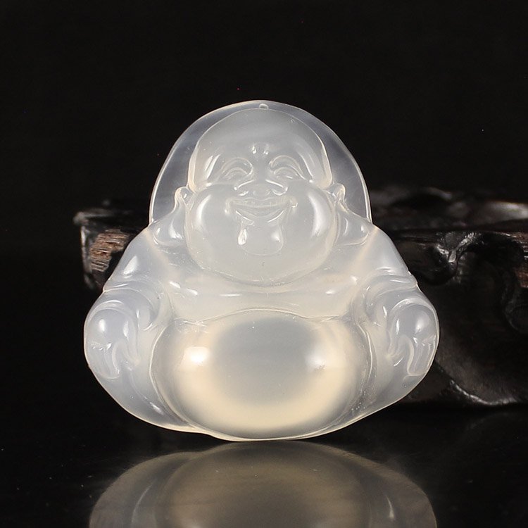 Chinese Natural Agae Pendant - Laughing Buddha (1 of 6)