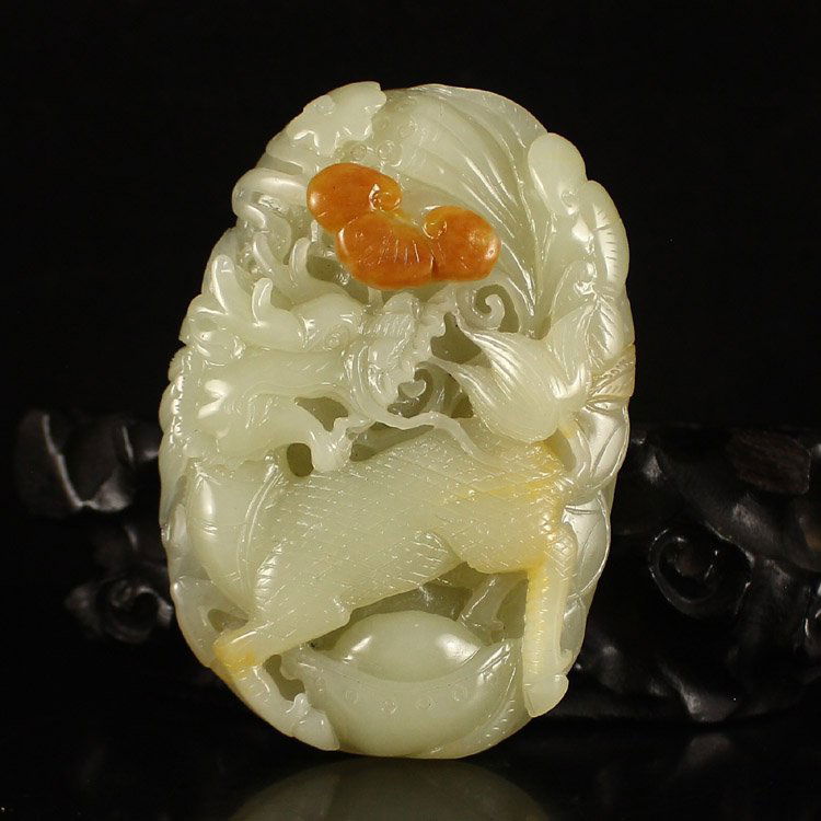 Hand Carved Chinese Hetian Jade Pendant - Ruyi Dragon (1 of 6)