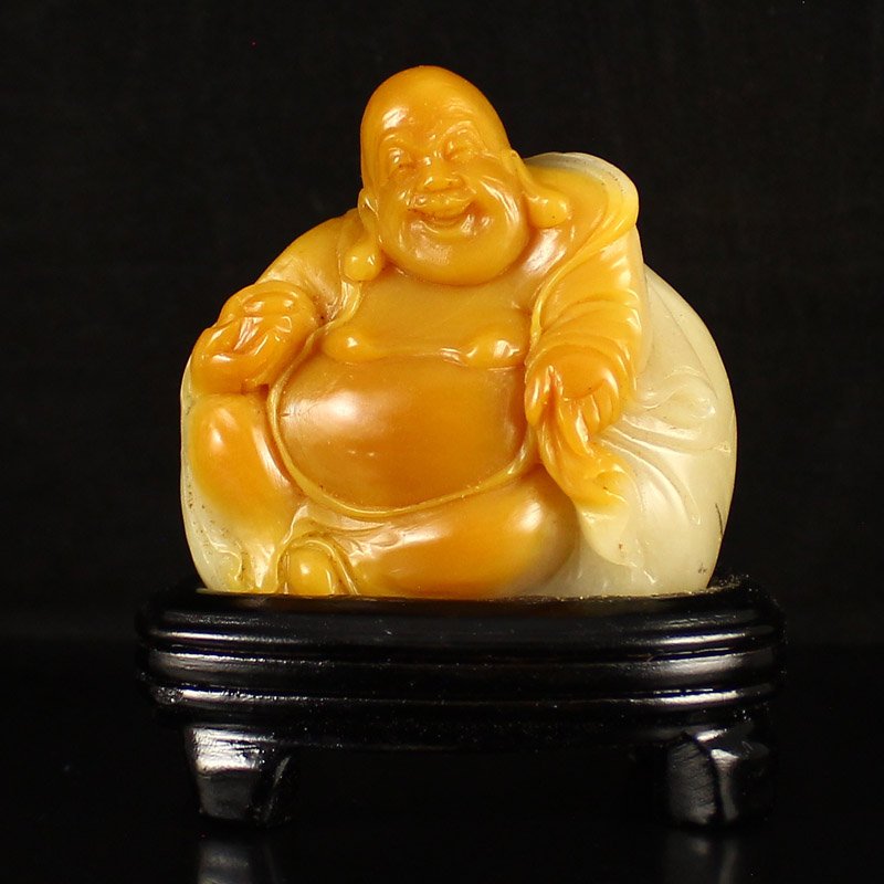 Chinese Shoushan Stone Statue - Laughing Buddha (1 of 7)