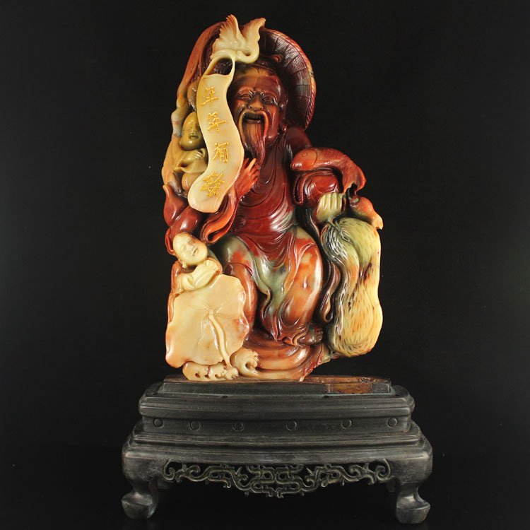 Chinese Natural Shoushan Stone Statue - Fisherman: Superb Chinese Natural Shoushan Stone Statue - Fisherman Dimension: 300*180*150(mm) 11.81*7.09*5.91(in) Weight 5.29 lbs/2401 g Tips about Shoushan Stone Chinese Fujian Shoushan stone is one of four Ch