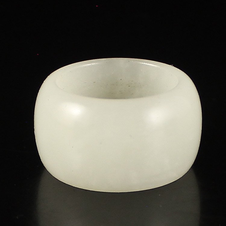 Hand Carved Chinese Natural Hetian Jade Ring (1 of 5)