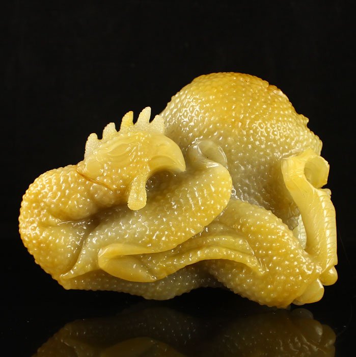 Hand Carved Chinese Natural Jade Chicken Statue (1 of 7)