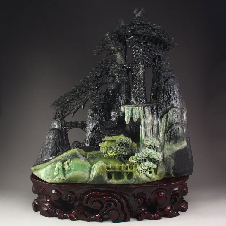 Chinese Dushan Jade Statue - Village Scenery (1 of 8)