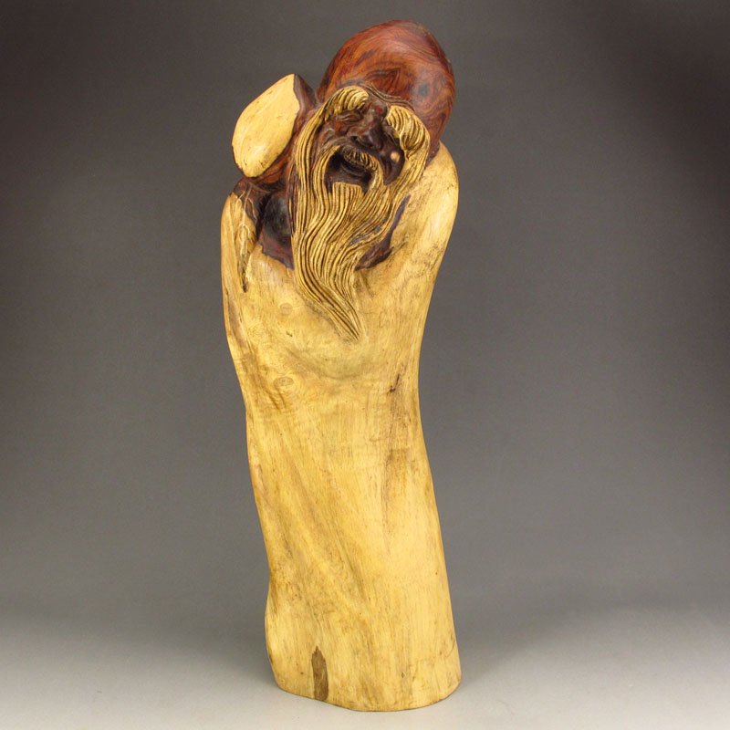 Chinese Huali Wood Statue - Longevity Taoism Deity (1 of 8)