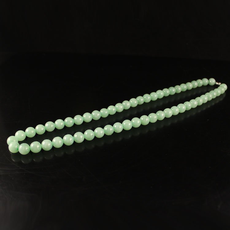 9mm Hand Carved Natural Jadeite Necklace (1 of 8)