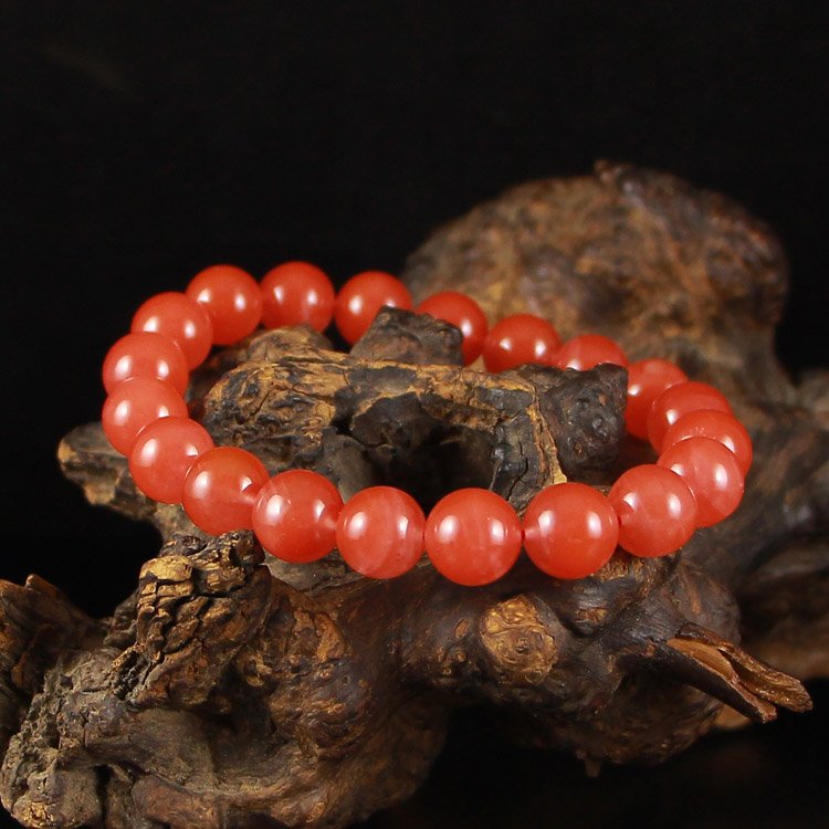 Beautiful Color Chinese Nanhong Agate Beads Bracelet (1 of 6)