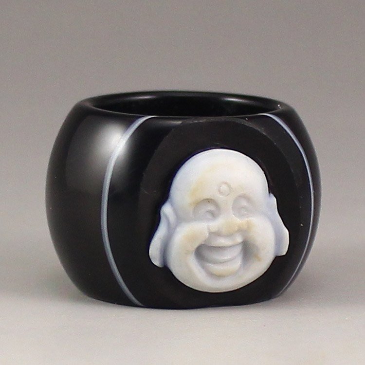 Hand Carved Chinese Natural Agate Ring (1 of 5)