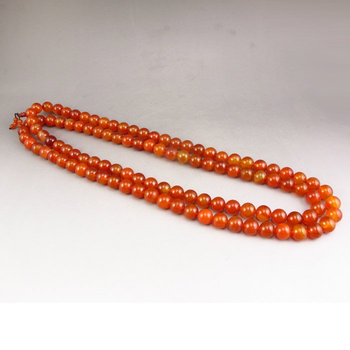 Superb Color Chinese Red Agate Beads Necklace (1 of 7)