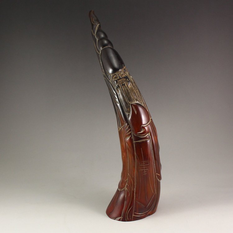 Chinese Ox Horn Statue - Longevity Taoism Deity: Chinese Ox Horn Statue - Longevity Taoism Deity Dimension: 280*65*53(mm) 11.02*2.56*2.09(in) Weight 0.89 lbs/405 g Tips about horn sculpture Horn sculpture has a long history. The horn sculpture is us