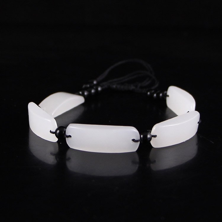 Chinese Natural White Hetian Jade Bracelet (1 of 6)