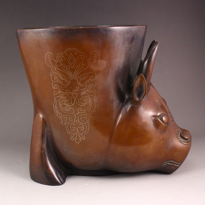 Chinese  Red Copper Inlay Silver Wire Incense Burner (1 of 10)