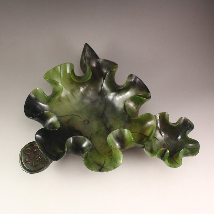 Vintage Chinese Jade Lotus Leaf Brush Washers (1 of 6)