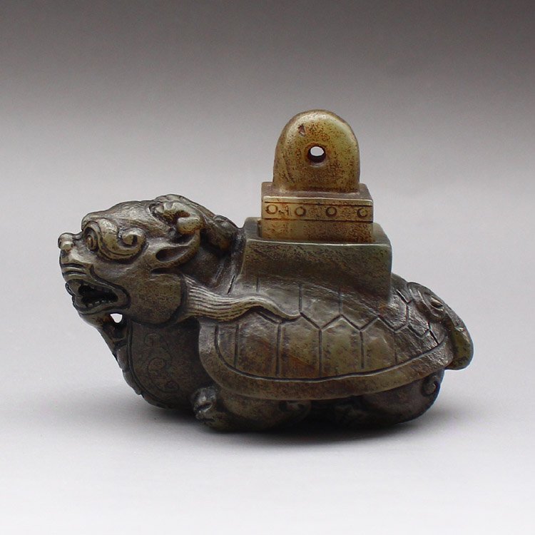 Vintage Chinese Hetian Jade Dragon Turtle Seal (1 of 10)