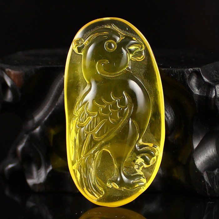 6 g Superb Natural Golden Baltic Amber Pendant - Parrot (1 of 7)
