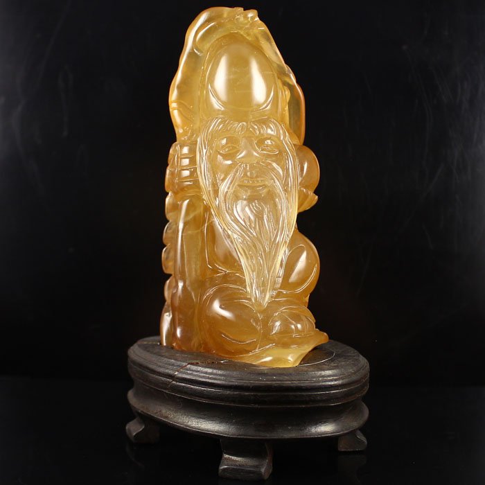 Chinese Shoushan Stone Statue - Longevity Taoism Deity (1 of 6)