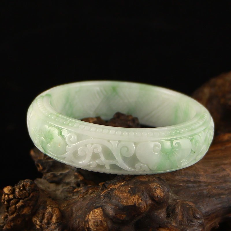 Inside Diameter 57 mm Natural Jadeite Bracelet (1 of 8)