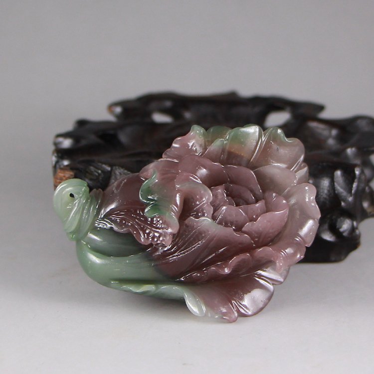 Chinese Purple Green Agate Pendant - Cabbage (1 of 4)