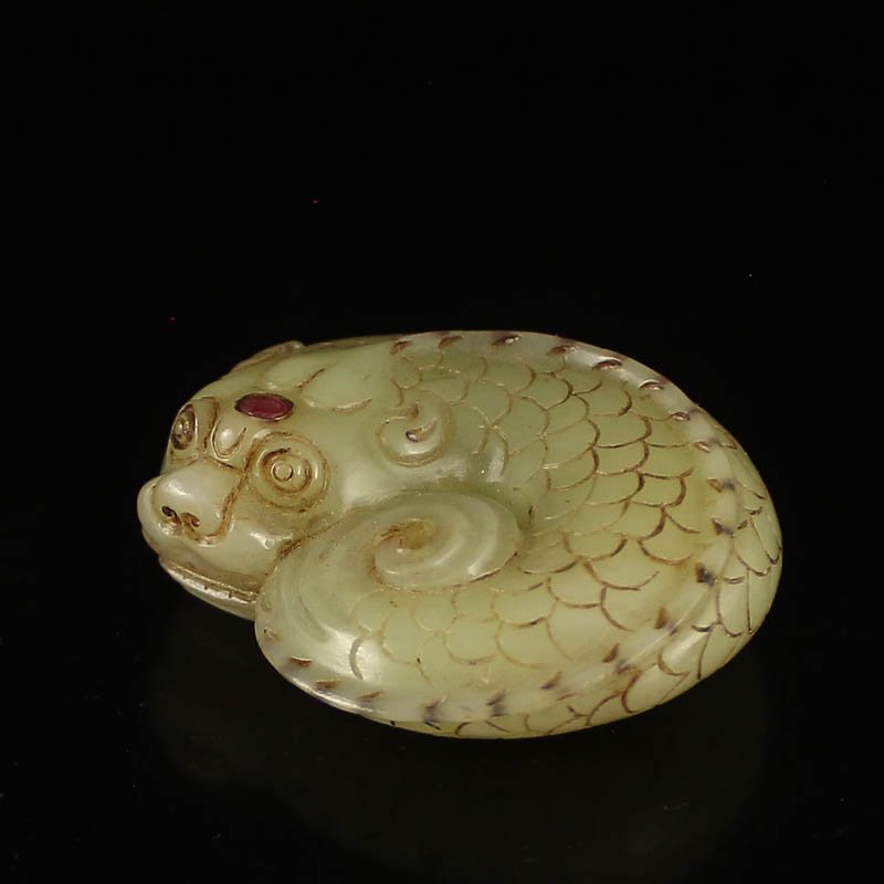 Vintage Chinese Hetian Jade Pendant - Fortune Beast (1 of 8)