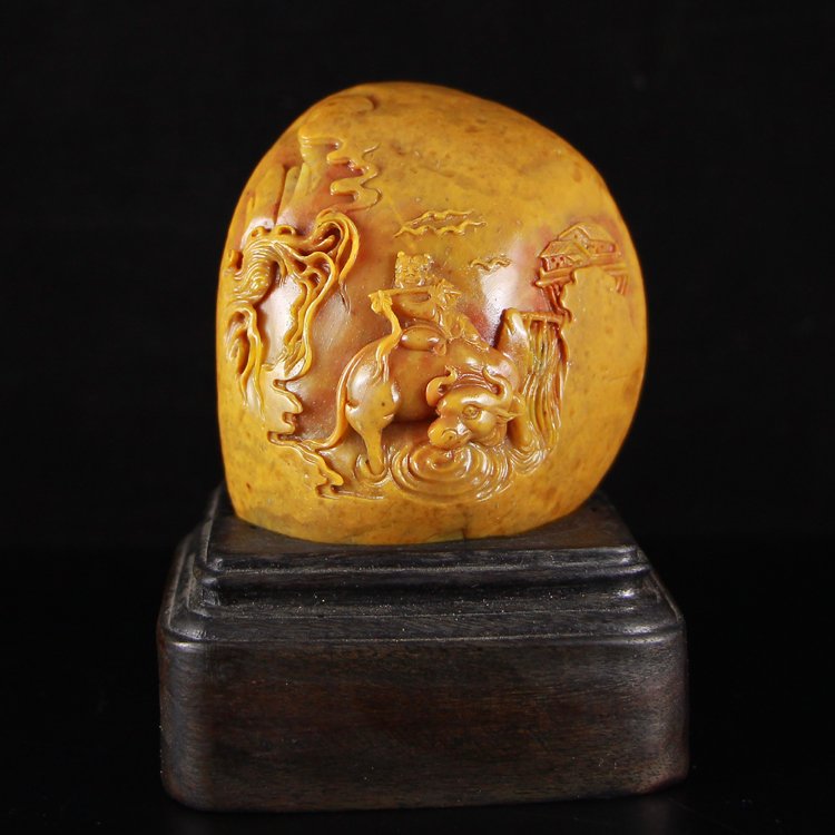 Chinese Shoushan Stone Statue - Vaquero Boy & Ox: Chinese Natural Shoushan Stone Statue - Vaquero Boy & Ox Dimension: 73*57*57(mm) 2.87*2.24*2.24(in) Weight 0.85 lbs/387 g Tips about Shoushan Stone Chinese Fujian Shoushan stone is one of four Chinese