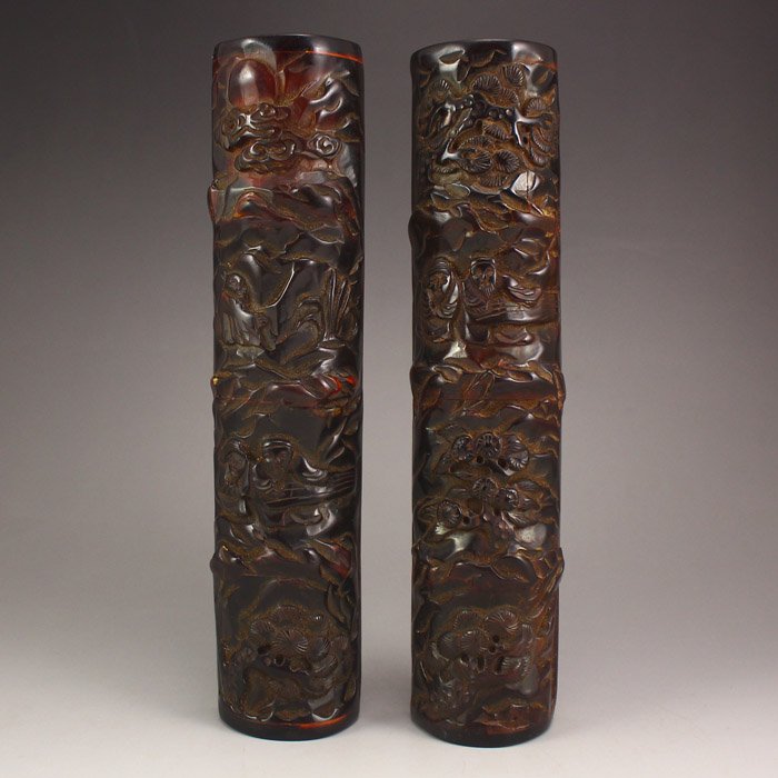 A Pair Vintage Chinese Ox Horn Paperweight (1 of 7)