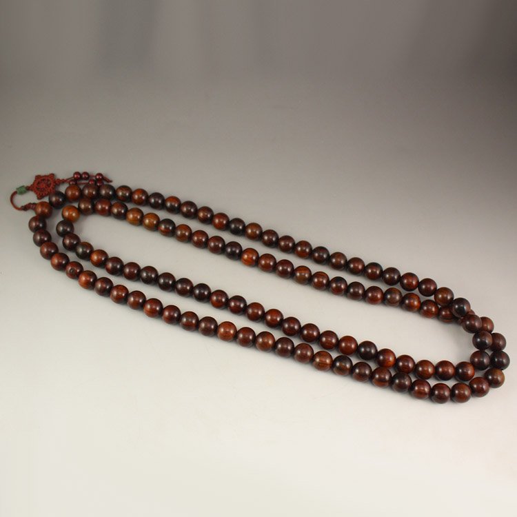 108 Beads Chinese Zitan Wood Buddhist Prayer Necklace (1 of 7)