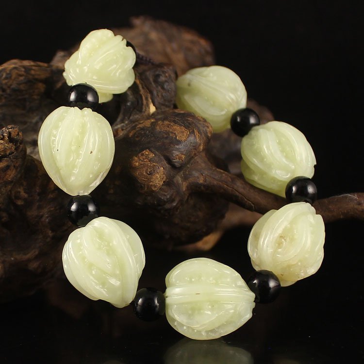 Chinese Hetian Jade Walnuts Shape Bracelet (1 of 6)