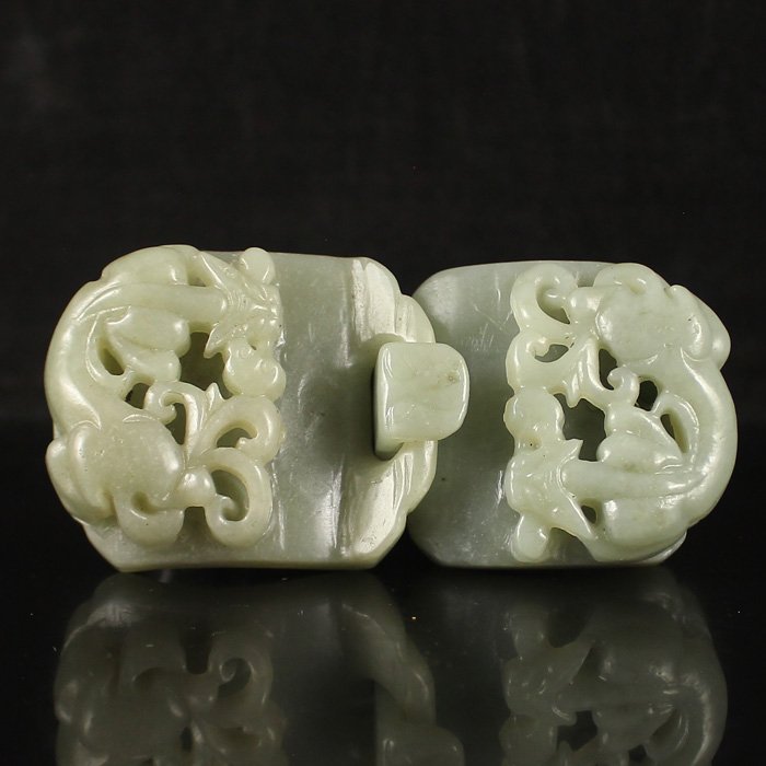 Vintage Chinese Hetian Jade Belt Buckle (1 of 9)