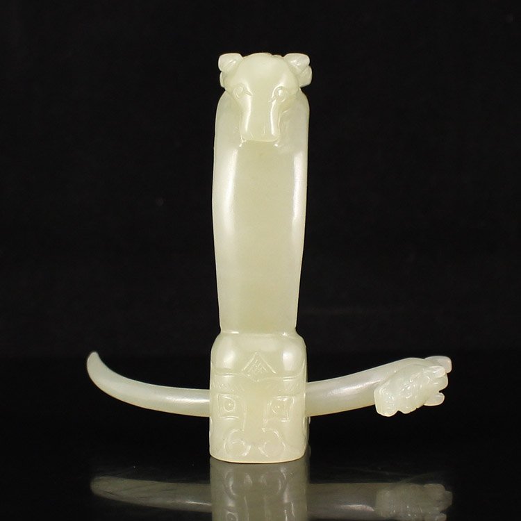 Hand Carved Chinese Hetian Jade Hairpin (1 of 7)