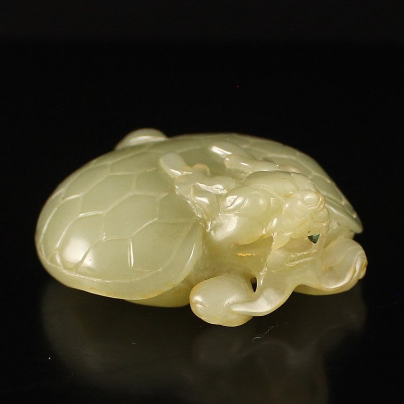 Chinese Hetian Jade Statue - Dragon Turtle (1 of 6)