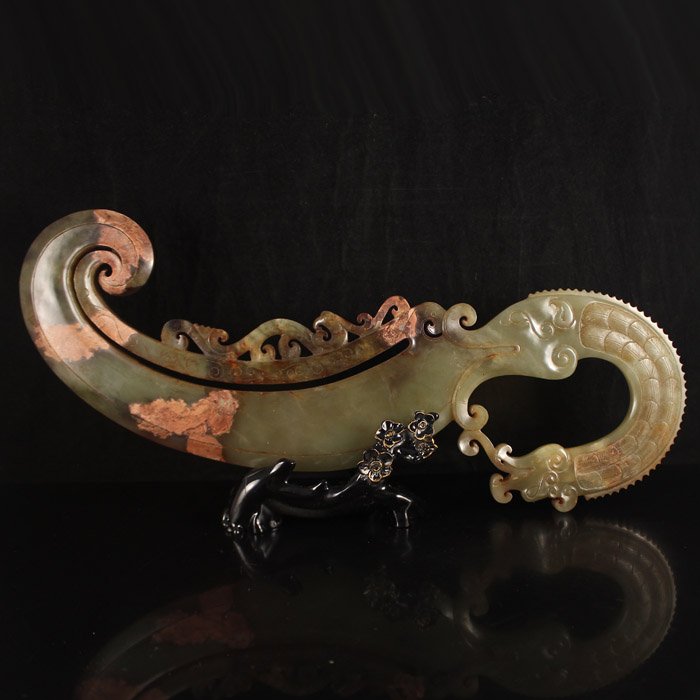 Vintage Chinese Hetian Jade Statue - Dragon Head Sword (1 of 9)