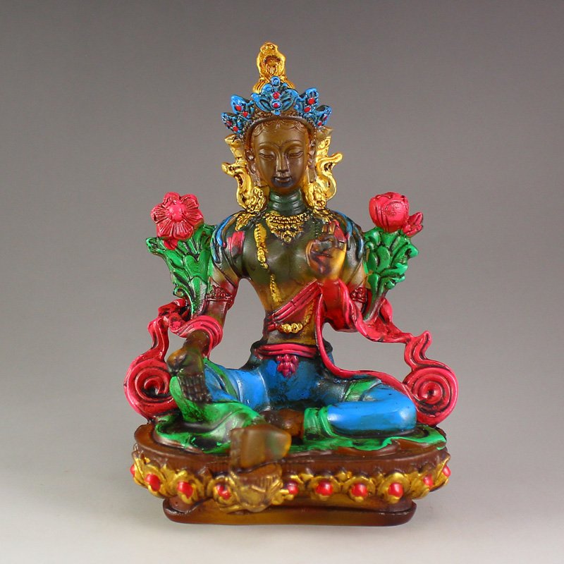 Chinese Beijing / Peking Glass Tibet Buddha Statue (1 of 8)