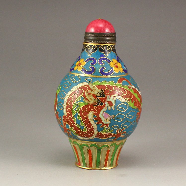 Chinese Bronze Gold-plated Cloisonne Snuff Bottle (1 of 7)