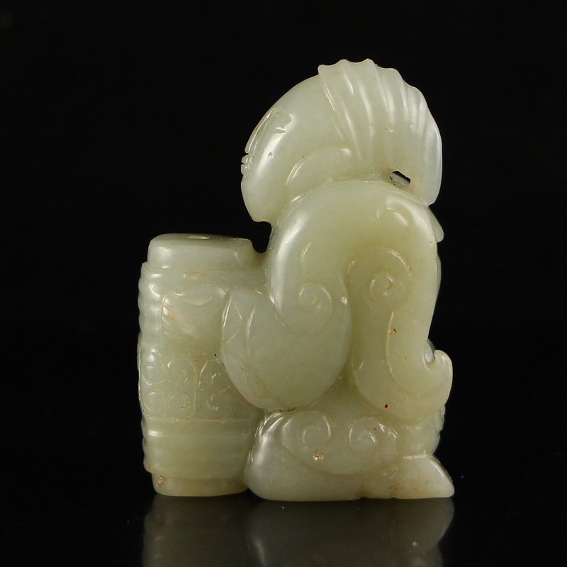Old Chinese Hetian Jade Figure Statue (1 of 6)