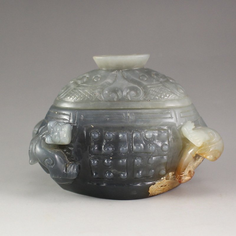 Vintage Chinese Jade Chi Dragon Incense Burner (1 of 7)
