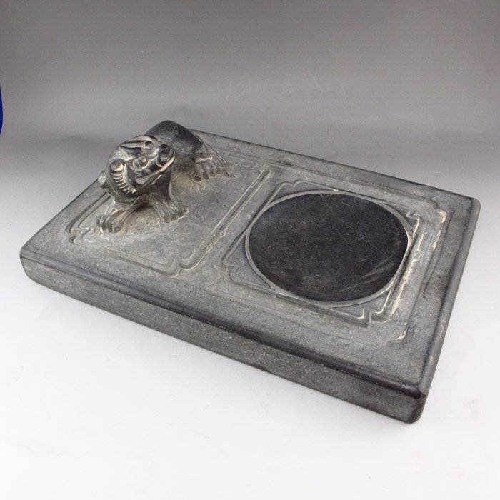 Chinese Duan Inkstone w Fortune Beast: Chinese Duan Inkstone w Fortune Beast Dimension:275*185*100(mm) 10.83*7.28*3.94(in) Weight: 9.42 lbs/4275 g Tips about bone sculpture Bone sculpture has a long history. The bone sculpture is usually c