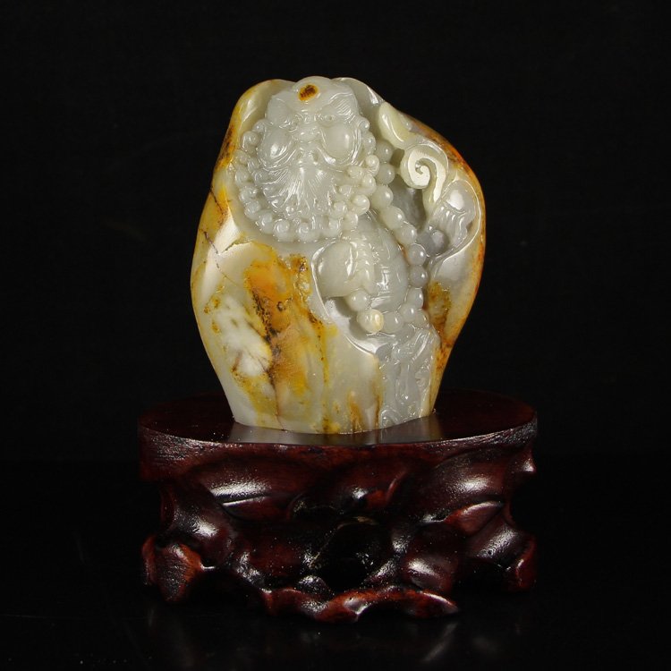 Chinese Natural Hetian Jade Statue - Dharma (1 of 7)