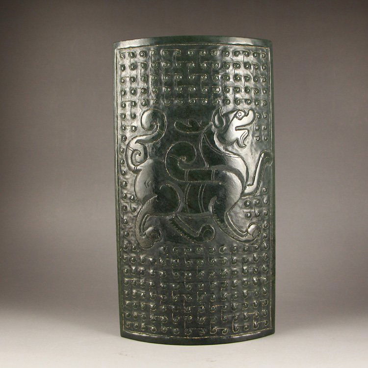 Chinese Natural Green Hetian Jade Paperweight (1 of 4)